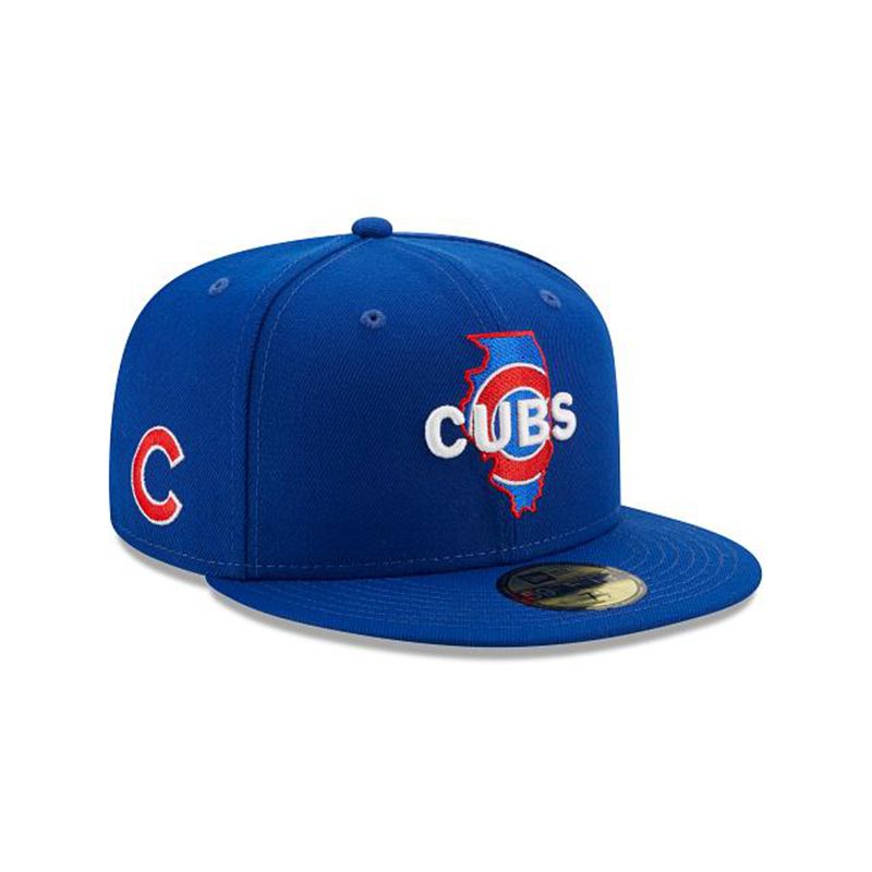 MLB Chicago Cubs Local 59Fifty Fitted (HMF6143) - Blue New Era Caps